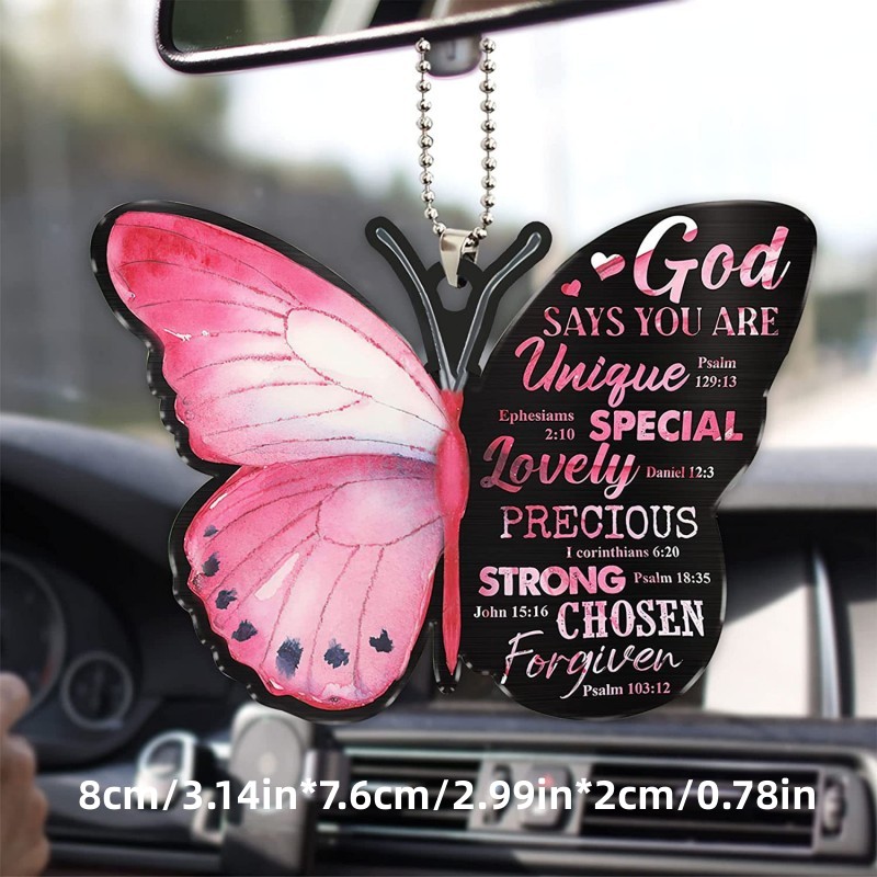 Butterfly Jesus Cross Car Pendant-BSTC1057-Guru-buzz