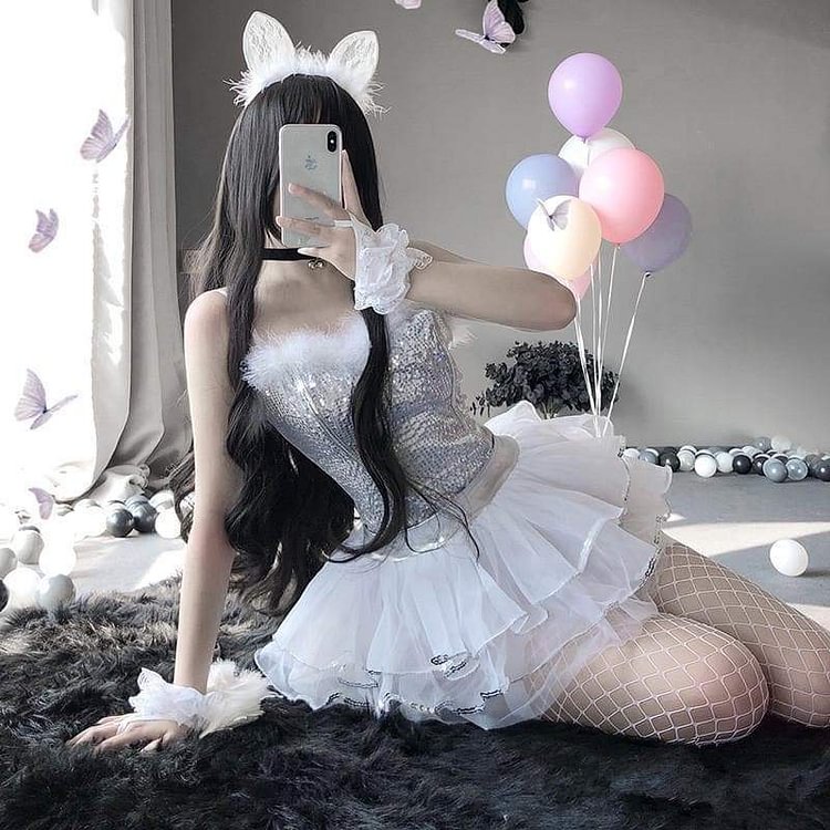 Gothic Uniform Seduction Cat Girl Cosplay Costumes SP17529
