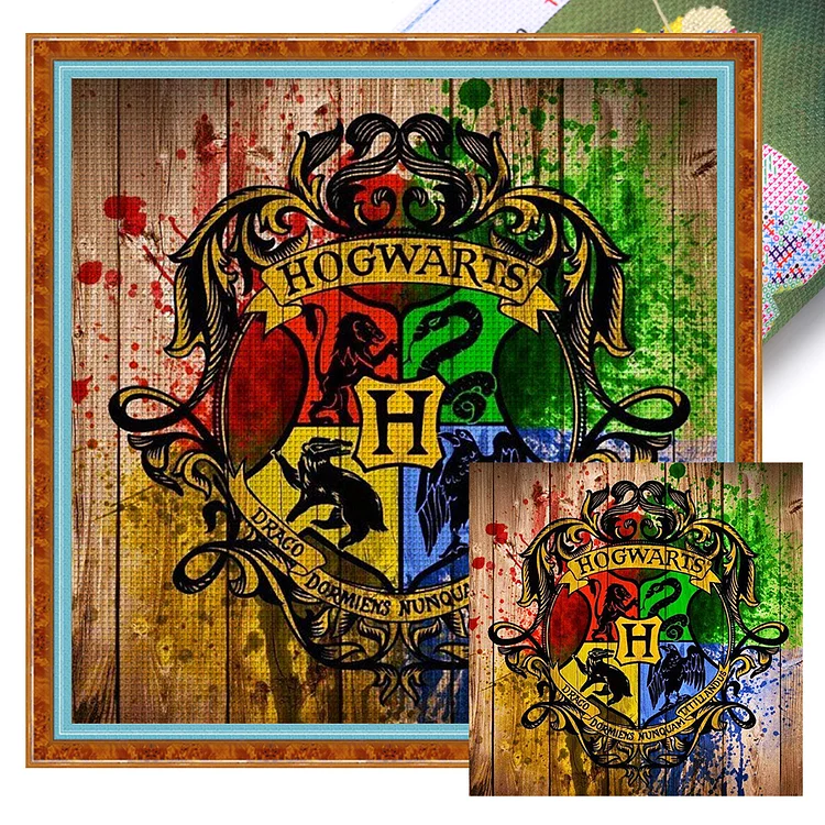 Harry Potter'S Four Colleges (50*50cm) 11CT Stamped Cross Stitch gbfke