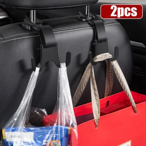 Dronehint 2x Car Parts Seat Headrest Hook Purse Bag Storage Hanger Hook Accessories Black (For: GMC) Parts