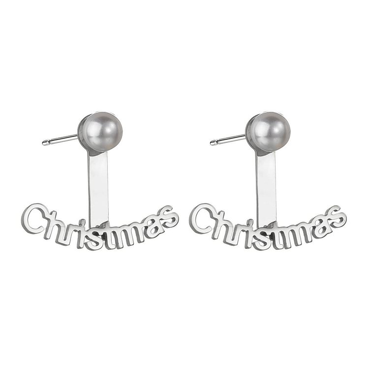 Alphabet Pearl Stud Earrings