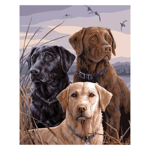 Dog Full Drill Diamond Painting 30X25CM(Canvas) gbfke