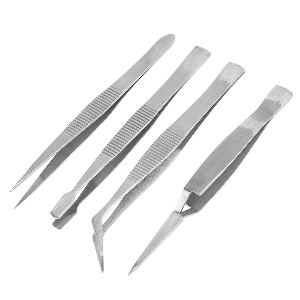 4pcs Stainless Steel Tweezers Pointed Elbow Flat Cross for Craft Kraft, 501 Original
4pcs Stainless Steel Tweezers Pointed Elbow Flat Cross for Craft Kraft, 501 Original