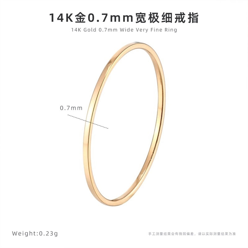 1 Piece Minimalist Solid Color Titanium Steel Plating Rings