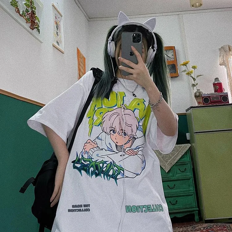 Korean Fashion Cartoon Printed T-Shirt TK038