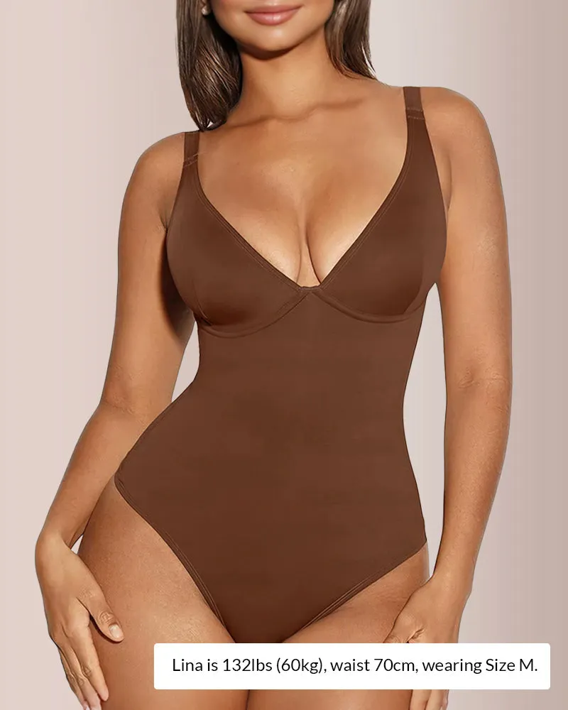 CurveFlex - V Neck Bodysuit Tummy Control Shapewear