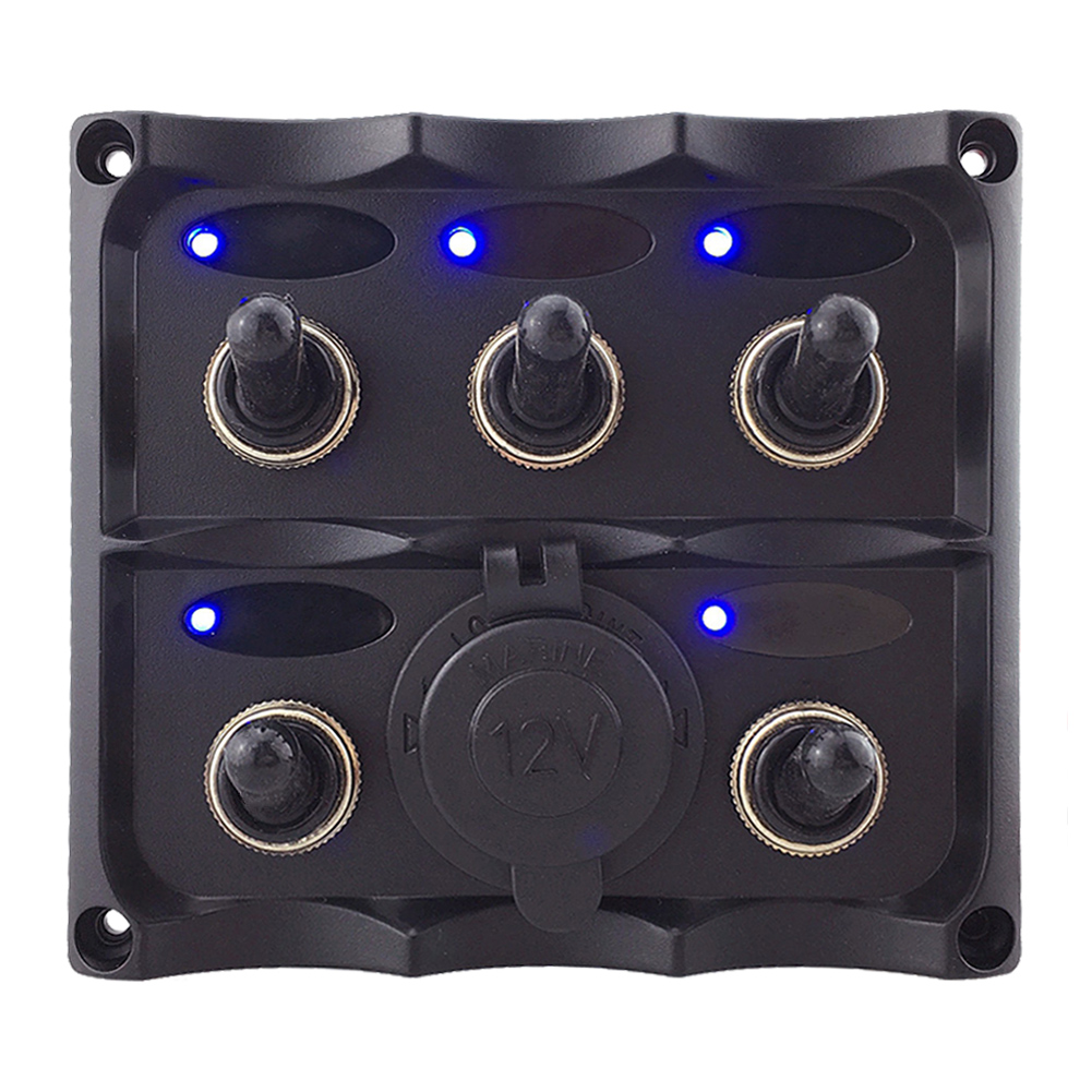 5 Gang Blue LED Car Boat Toggle Switch Panel 12V Outlet with 3 15A Fuses, 501 Original
5 Gang Blue LED Car Boat Toggle Switch Panel 12V Outlet with 3 15A Fuses, 501 Original