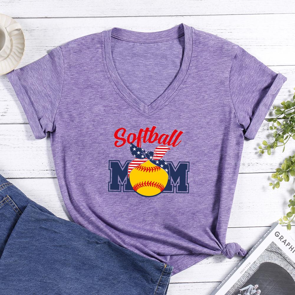 softball momT V-neck T Shirt-Guru-buzz
