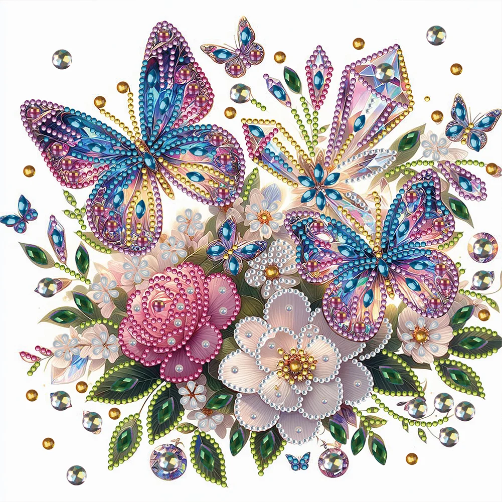 Partial Special-shaped Crystal Rhinestone Diamond Painting - Butterfly(Canvas|30*30cm)