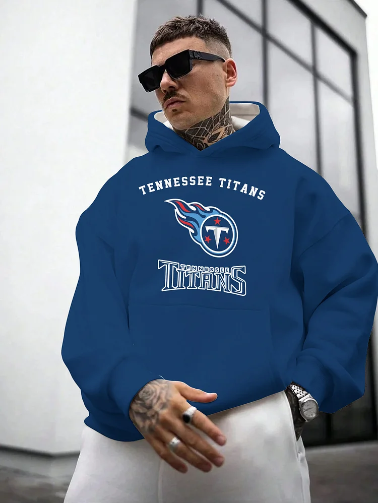 Tennessee Titans Printed Hooded Pocket Pullover Hoodie