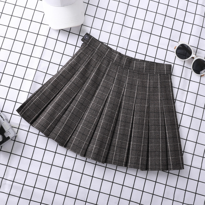 Sopagegame costumes for women Pleated Skirt Grey Plaid Pants Korean Style Women's clothes 2025 School Uniform Skort Saias A Line Mini Short Skirts For Women