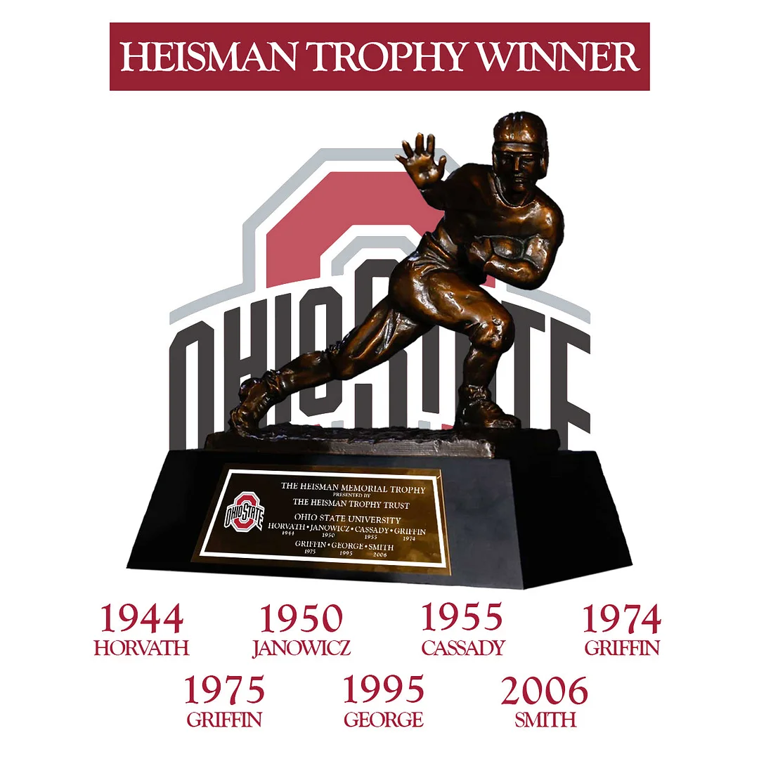 Ohio State Buckeyes 1944/1950/1955/1974/1975/1995/2006 NCAA Heisman Trophy