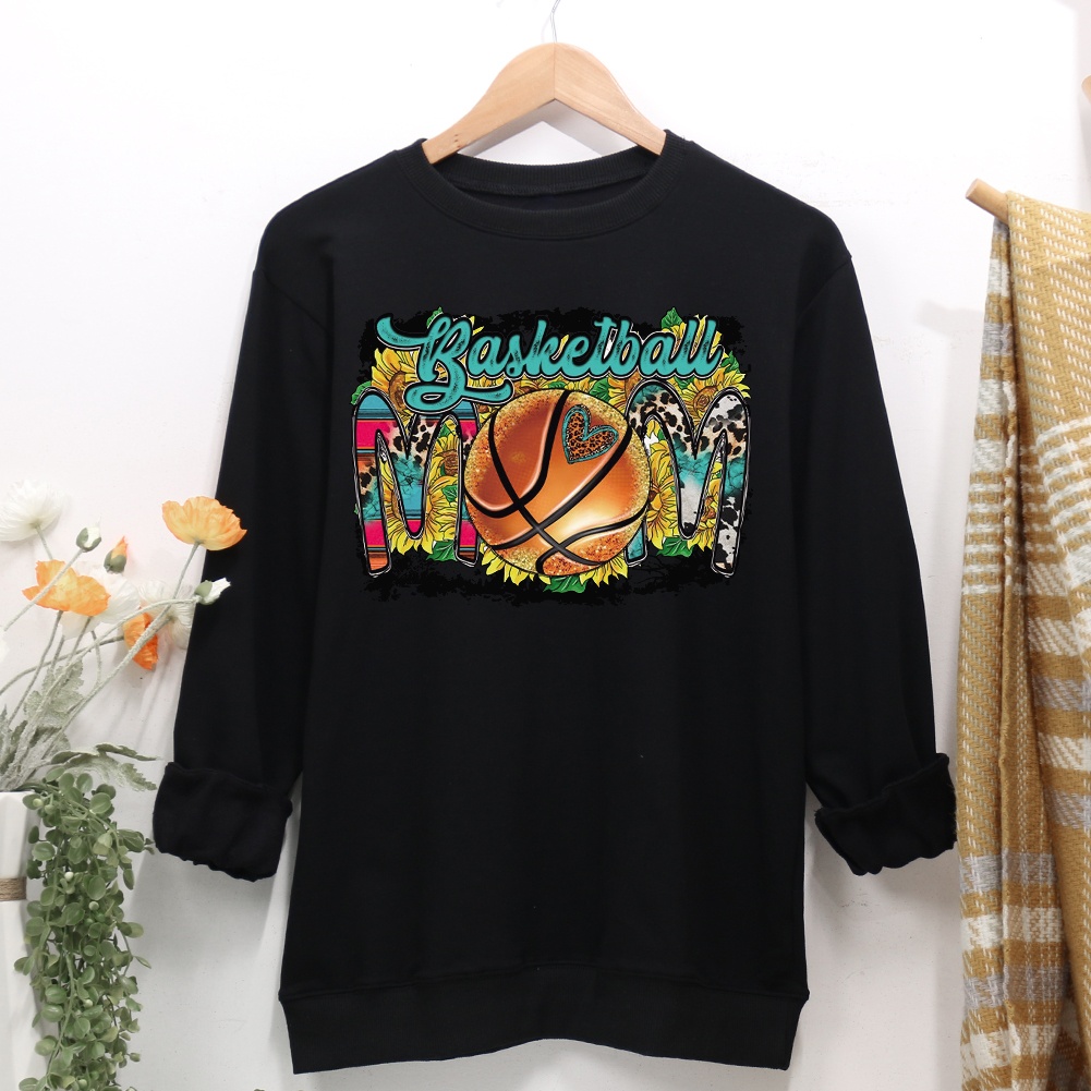 Western style basketball mom Women Casual Sweatshirt-Guru-buzz