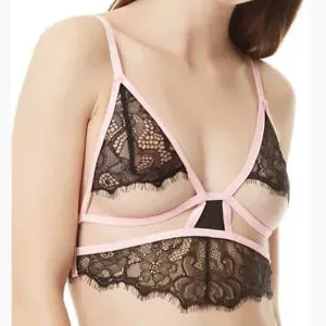 pornhint Pornhint Bluebella Liliana Bra Black Pink L 14 Non Wired Sexy Cut Out Open Cup Longline
