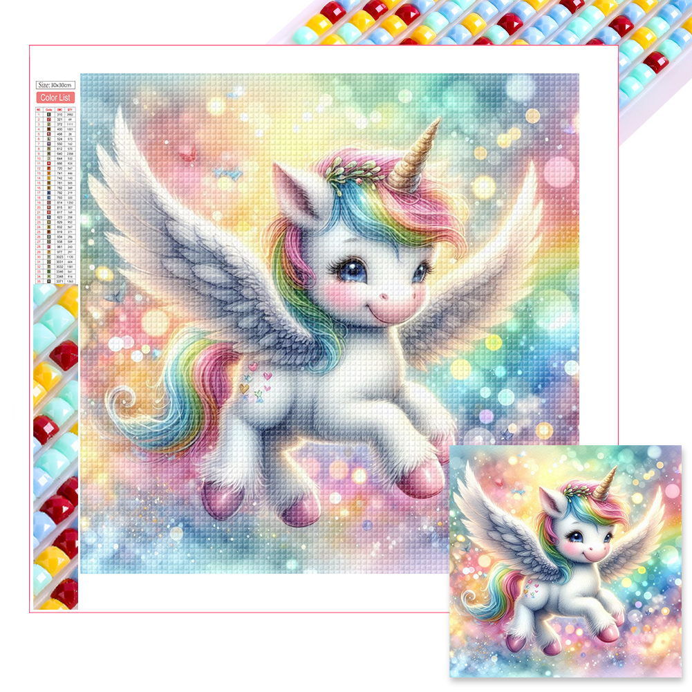 Kit DIY Peinture Diamant 5D Licorne – 6 Motifs, Activités Créatives Pour Enfants, Avec Chevalet Et Stylos