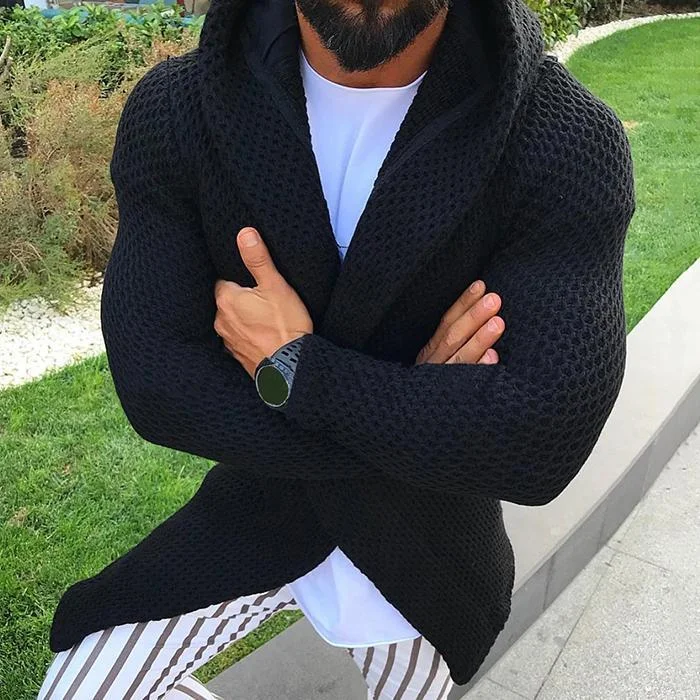 Cardigan Hooded Sweater Top Coat