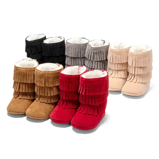 Baby Girls Cute Keep Warm Tassel Mid-calf Boots