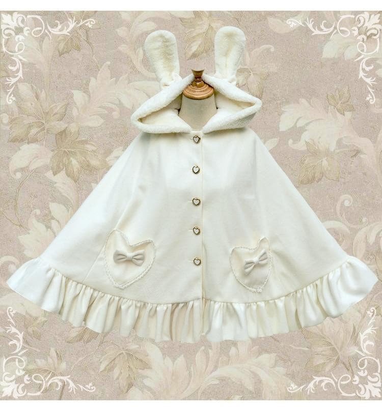 Lolita Princess Bunny Velvet Bowknot Pocket Cloak S13011
