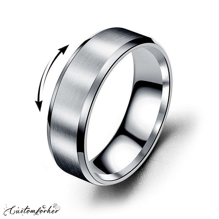 Double Beveled Stainless Steel Frosted Ring