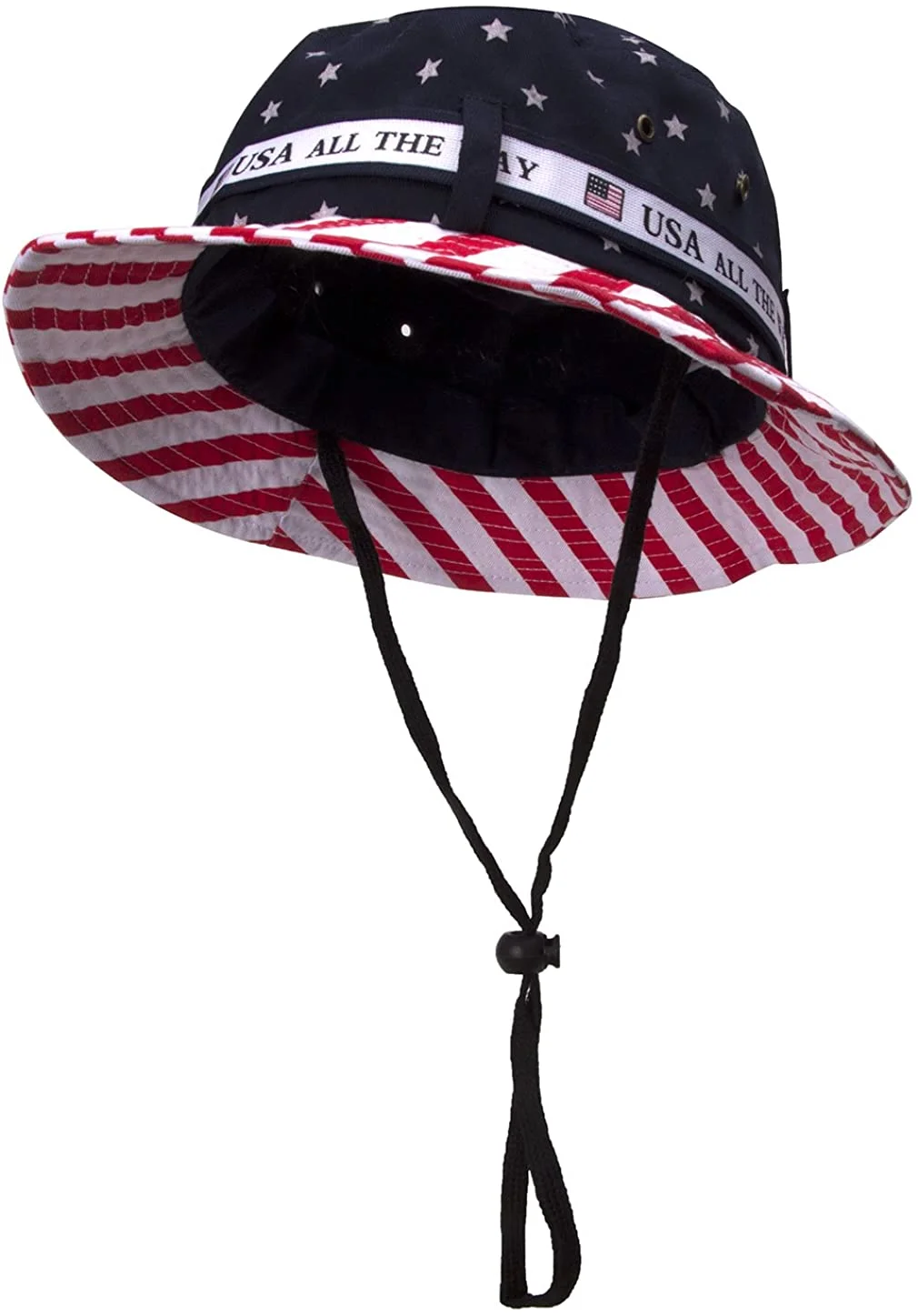 Cotton Twill USA American Flag Bucket Hat USA All The Way