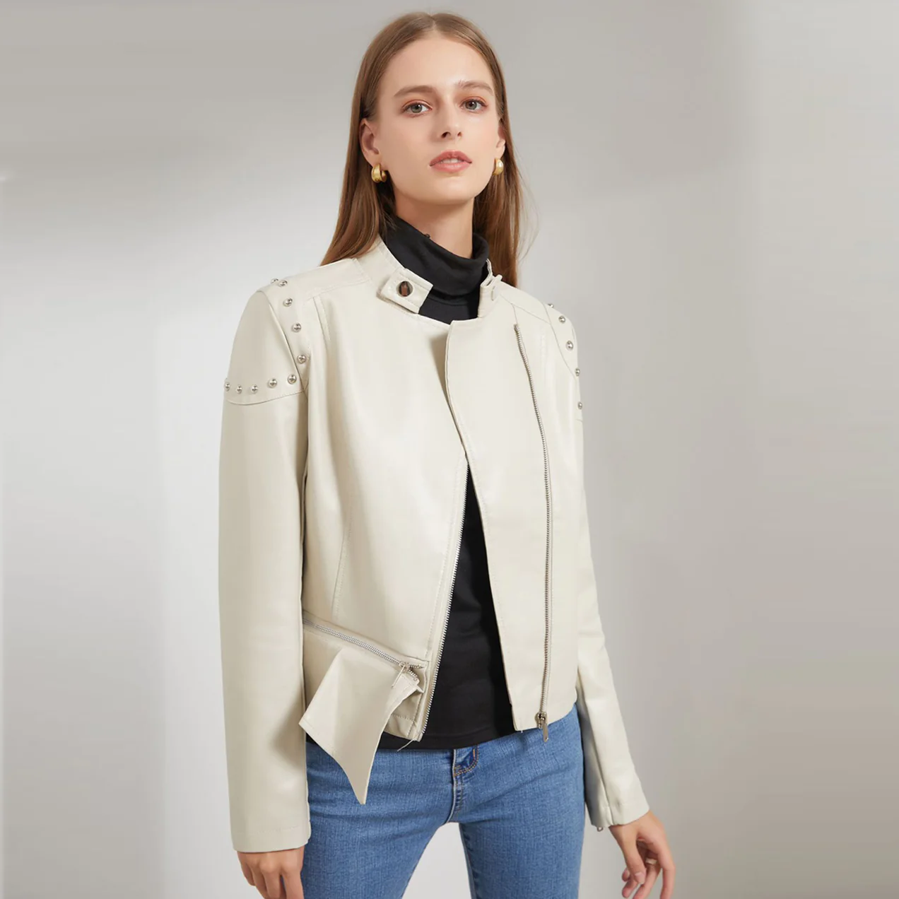 S18 NO.306 LEATHER SIX ZIPPER JACKET / BLACK