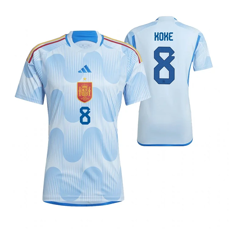 Spain Koke 8 Away Shirt Kit World Cup 2022