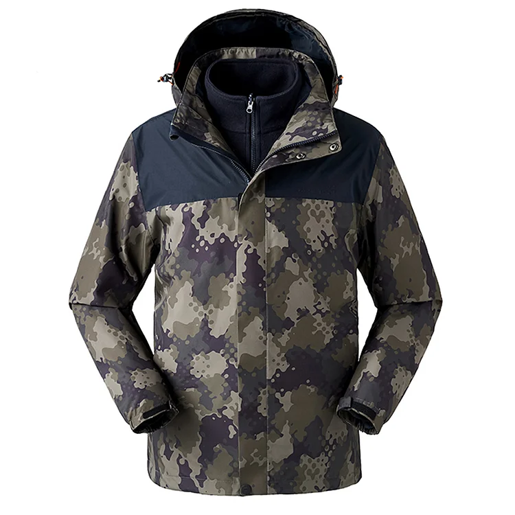 TIMSMEN Outdoor Camouflage Detachable Fleece Thickened Jacket