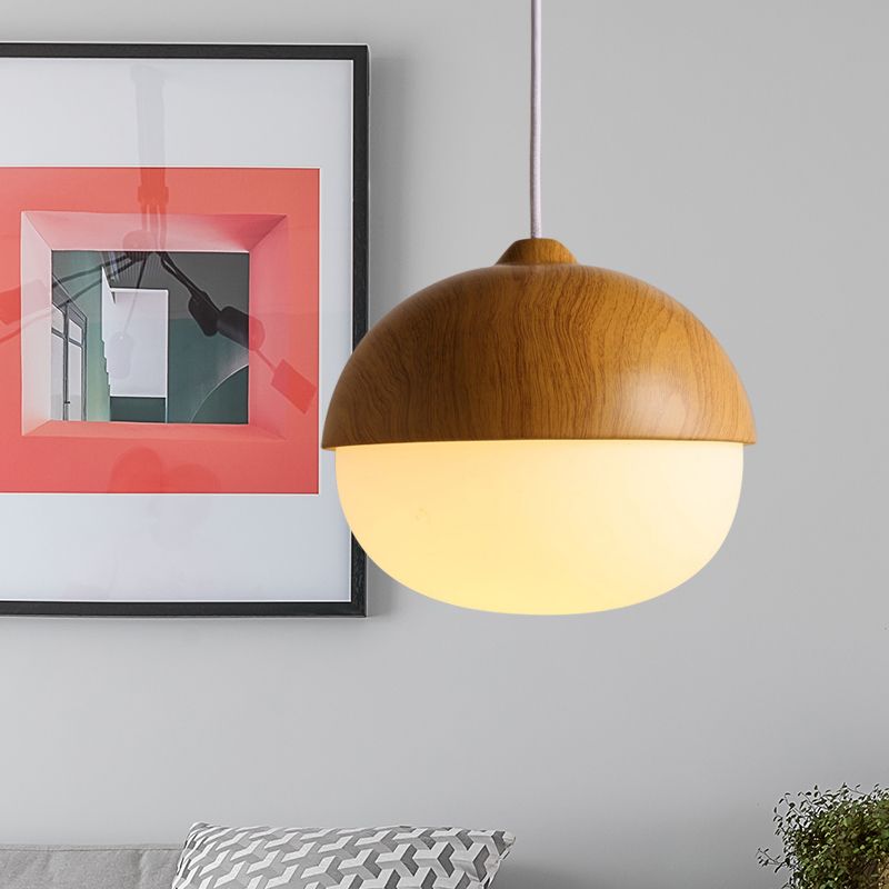 Wooden 1 Light Nut Shaped Pendant Light