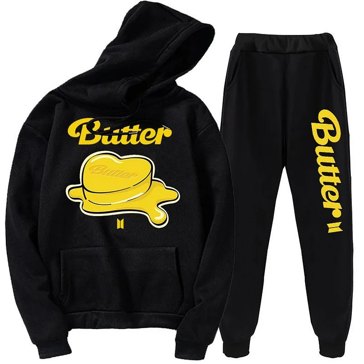 BTS Butter Print Hoodie Suit