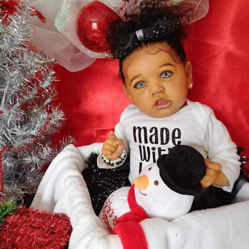 Black Realistic African Americans Reborn Baby Toddler Doll Girl Open Mouth with Clothes and Accessories 20'' Tracy, Poseable Lifelike Birthday Presents 2024 -Creativegiftss® - [product_tag] RSAJ-Creativegiftss®