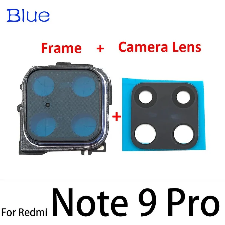 New Rear Camera Glass Lens Back Camera Glass Cover Frame For Xiaomi Redmi Note 9S 9 Pro With Adhensive