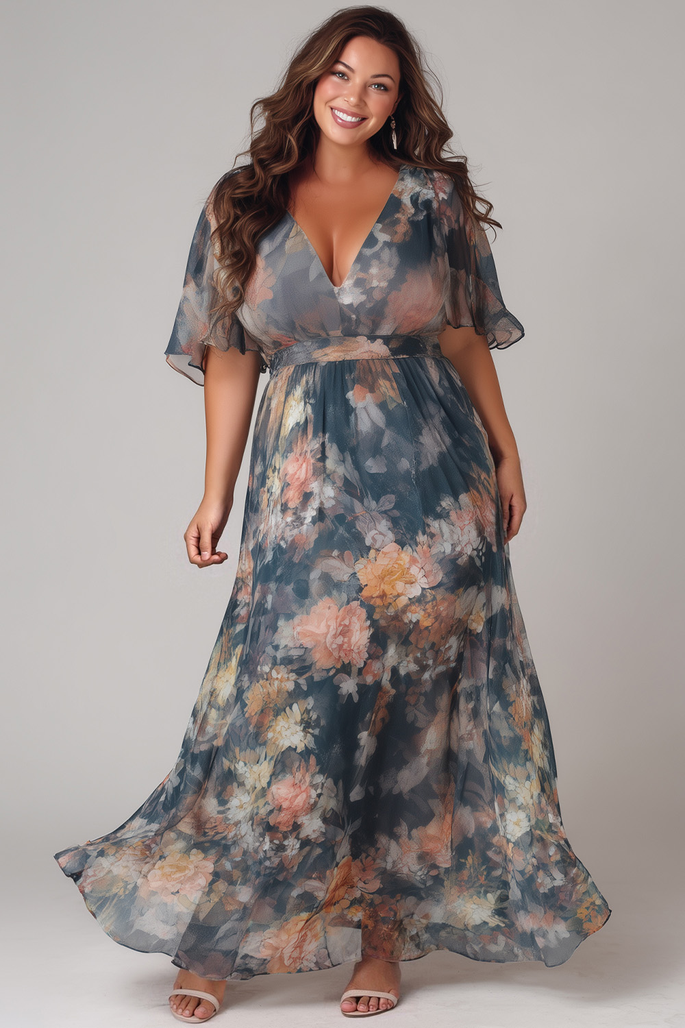 Plus Size Blue and Navy Blue Dresses - Flycurvy