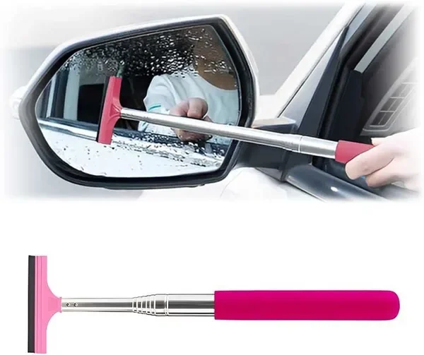 Rainy Glass Window Cleaning Tool Wiper Extendable Handle Car Side Telescopic Rearview Mirror Squeegee