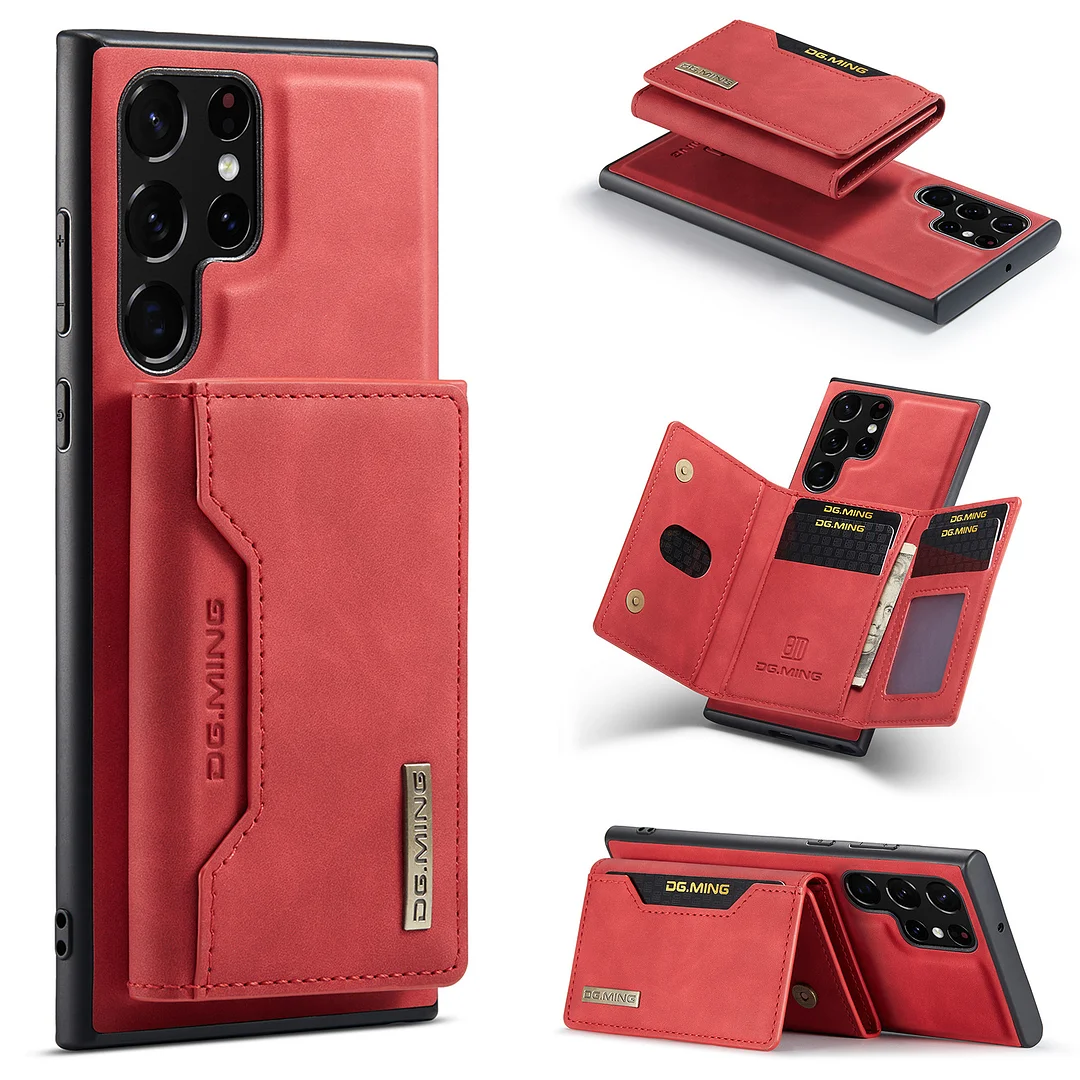 Luxury Leather Phone Case With Magnetic Detachable 8 Cards Wallet And Kickstand For Galaxy S22/S22+/S22 Ultra/S23/S23+/S23 Ultra/S24/S24 Plus/S24 Ultra