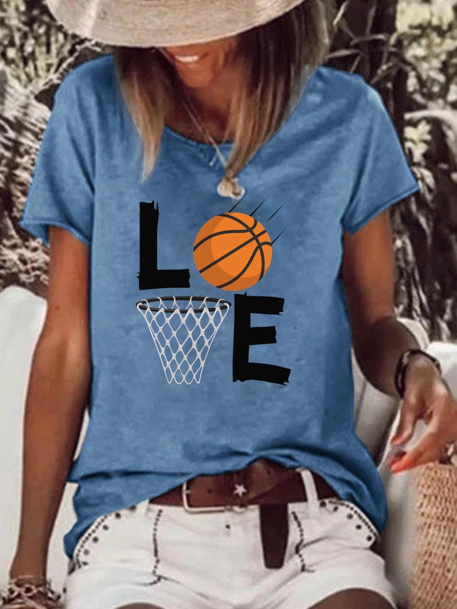 Love Basketball Raw Hem Tee-Guru-buzz
