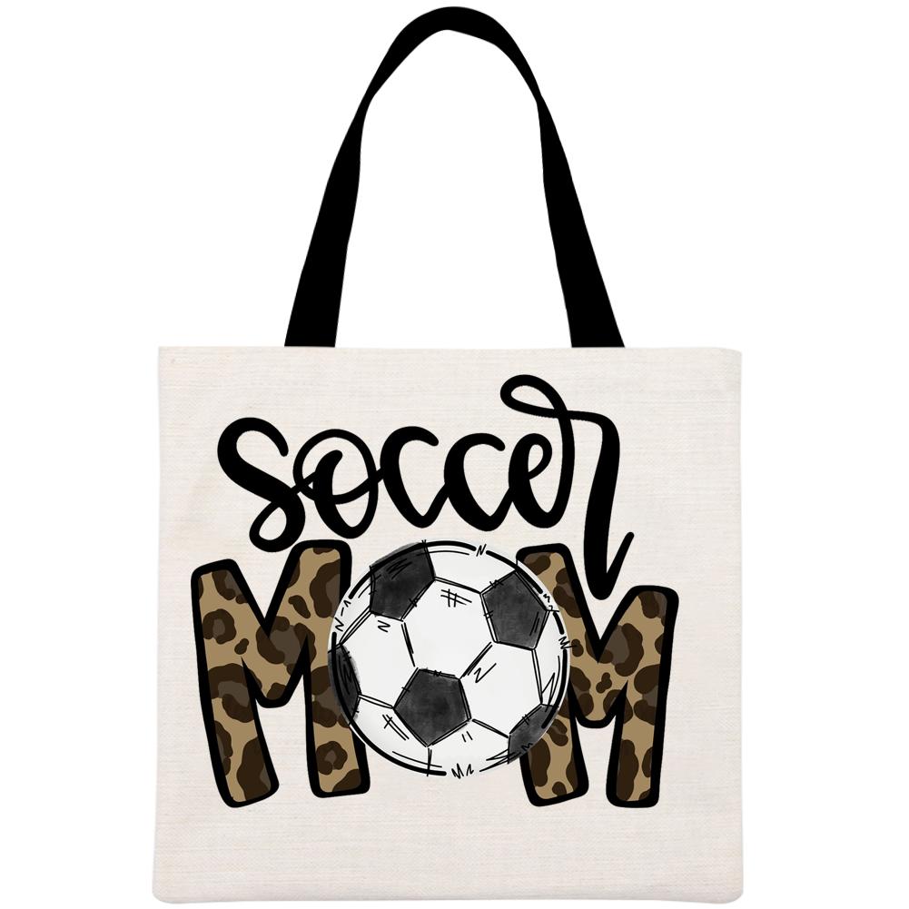 Soccer Mom Printed Linen Bag-Guru-buzz