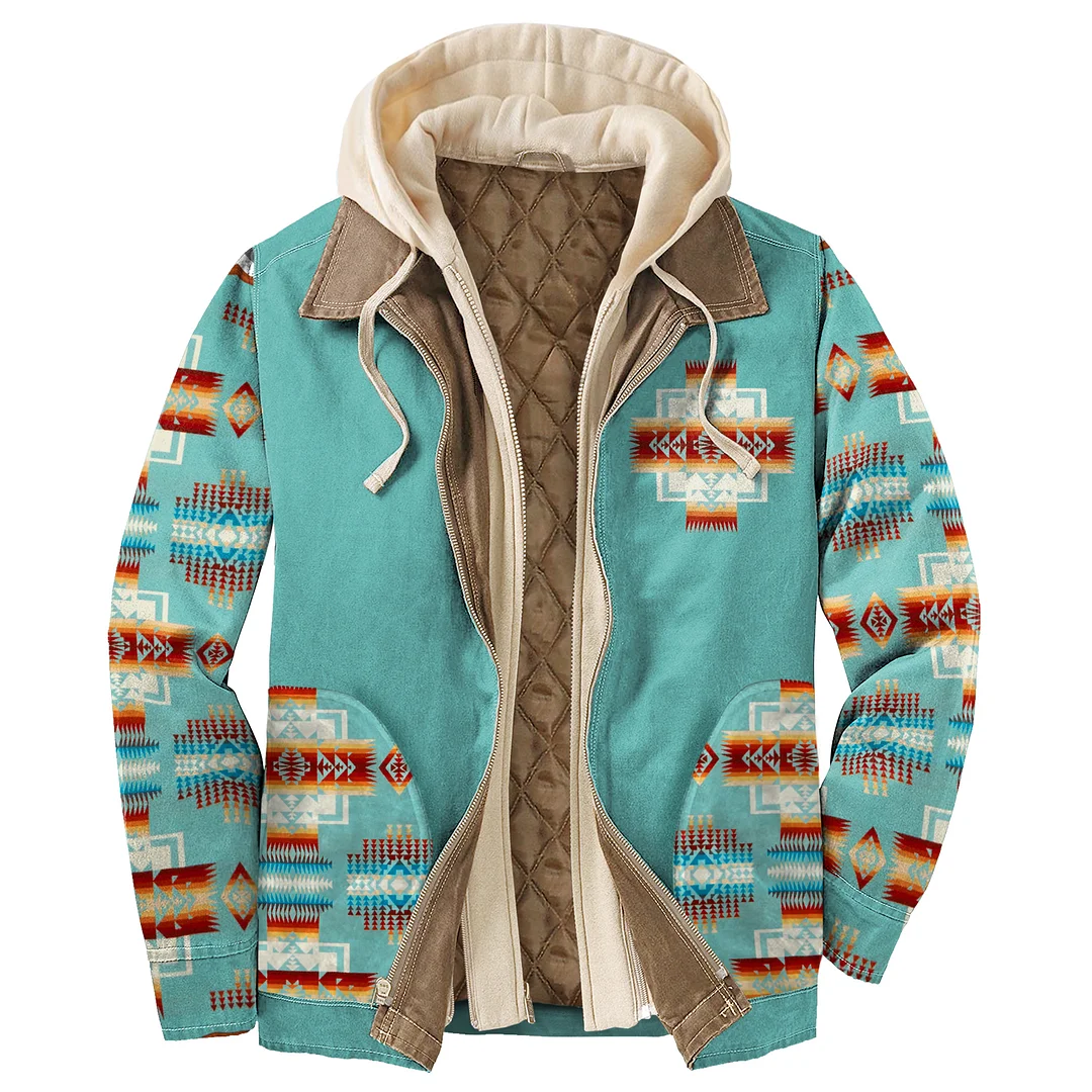 Men's Autumn & Winter Outdoor Casual Vintage Ethnic Hooded Jacket、、URBENIE