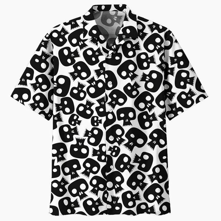 Skull Creative Print Fashion Casual Vacation Men'S Shirt