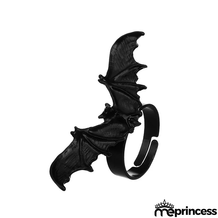 Halloween Women Vintage Diablo Gothic Open Bat Ring