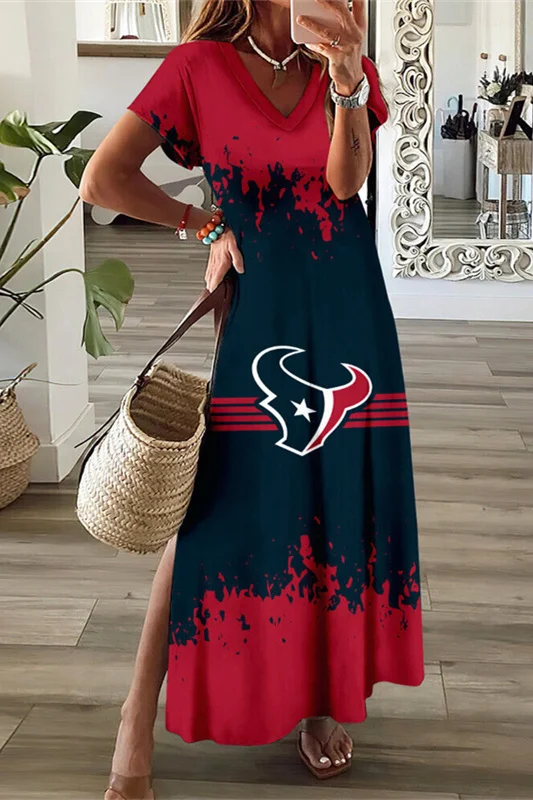 Houston Texans
V-Neck Sexy Side Slit Long Dress