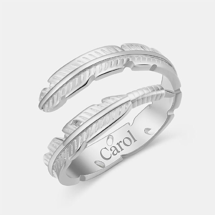 925 Sterling Silver To My Daughter Adjustable Plume Ring