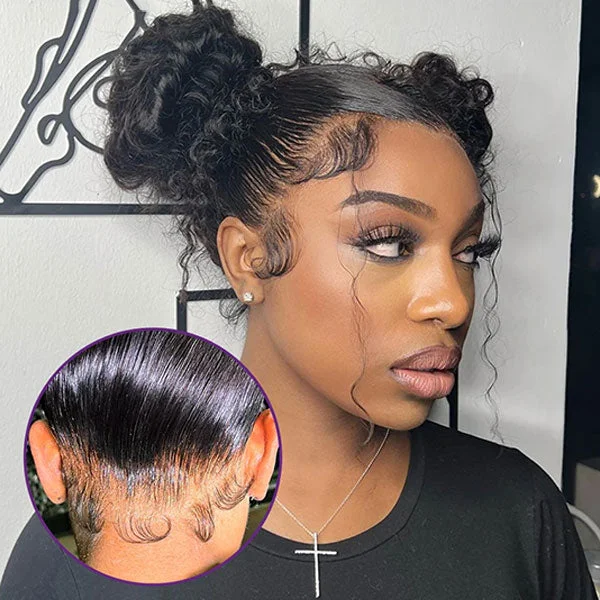 Deep Wave 360 Lace Frontal Wigs 100% Human Hair Pre Plucked Glueless Lace Wig