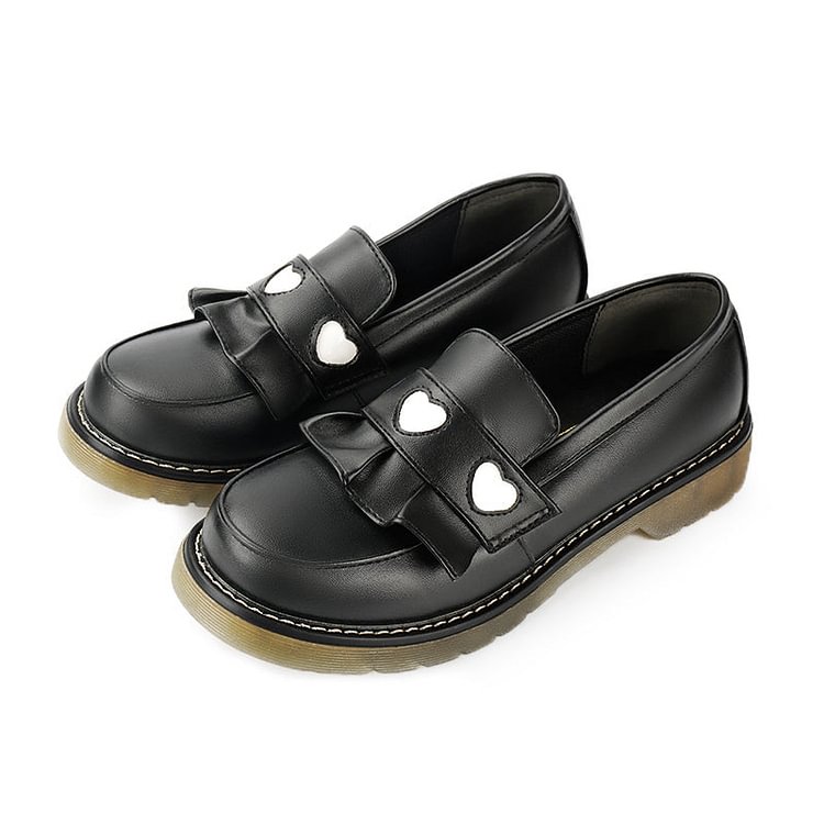 Lolita Love Heart Black/White Shoes BE1085