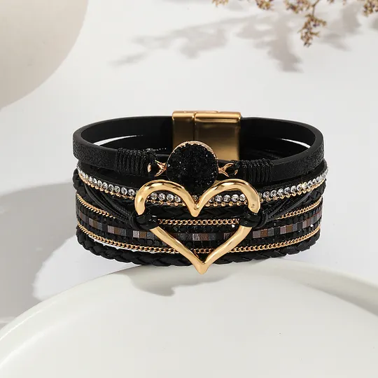 leather rope bohemian multi-layer bracelet original Stone Love bracelet life tree Pearl magnetic buckle bracelet