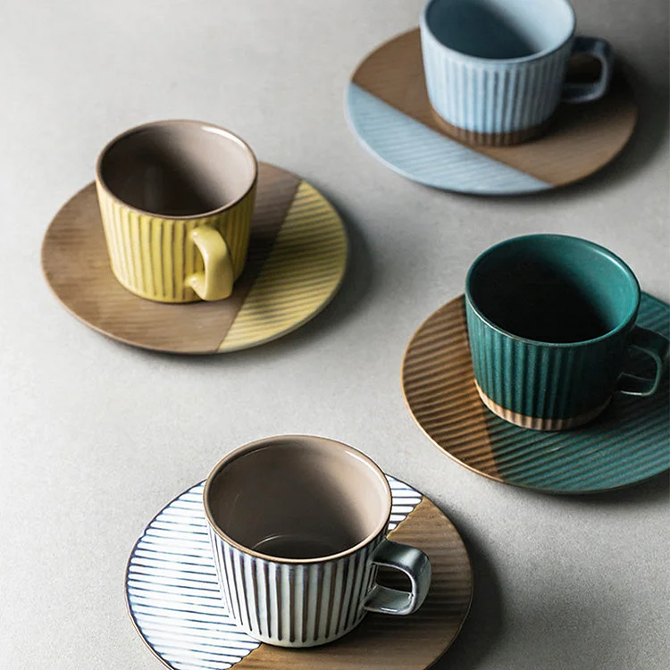Vintage Ceramic Espresso Cup & Saucer Set