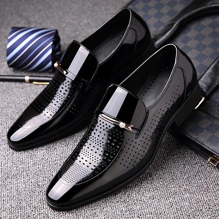 Men Microfiber Leather Hole Breathable Casual Formal Dress Shoes shopify Stunahome.com