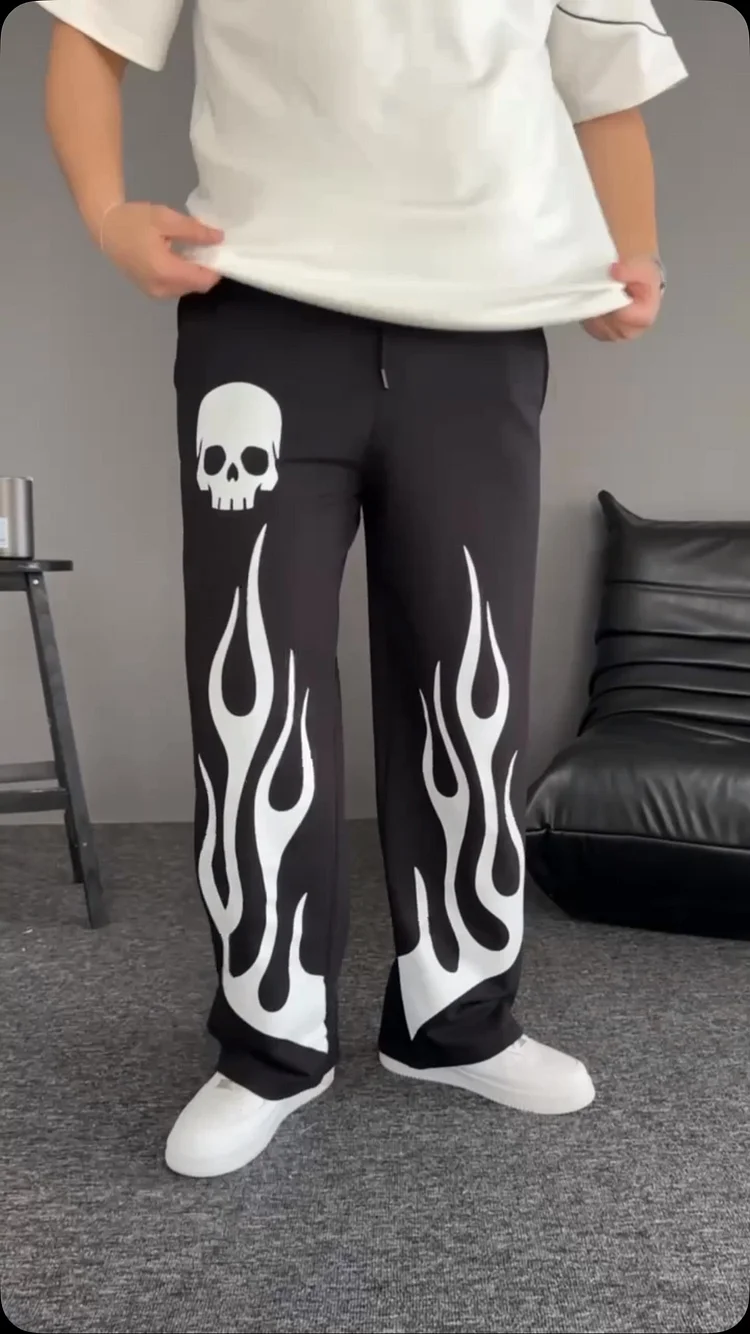 Skull Print Men's Sweatpants