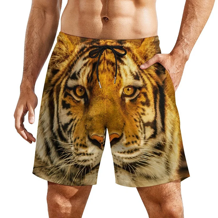Personalized Men's Swim Trunks & Beach Shorts with Compression