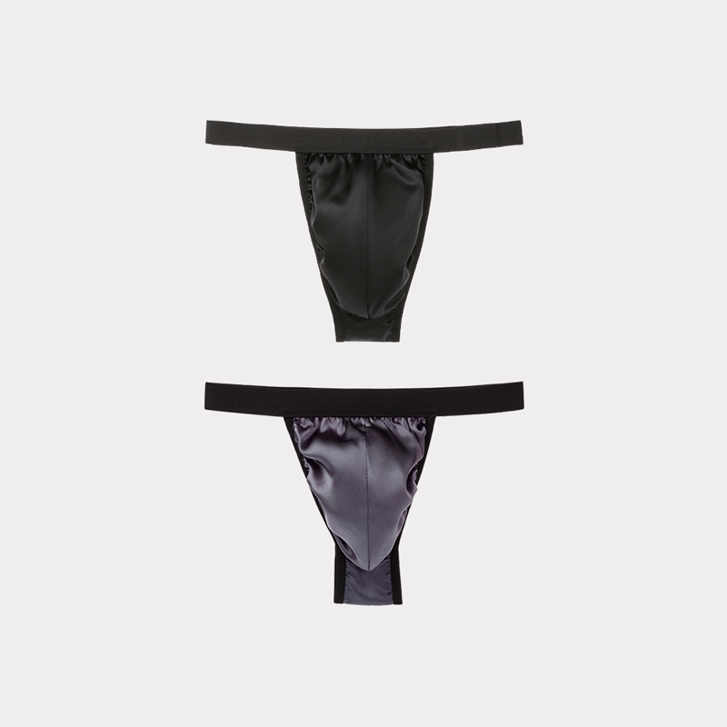Low Waist Men's Silk Thongs 2-Pack REAL SILK LIFE