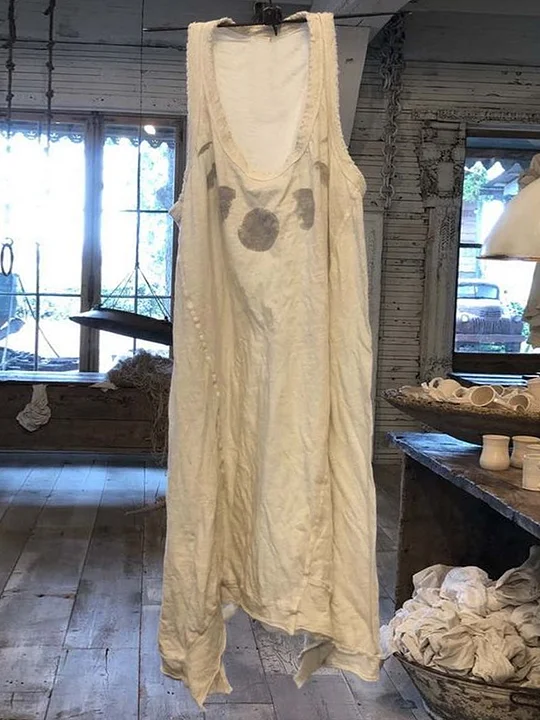 Moon Print Sleeveless Shift Casual Dress